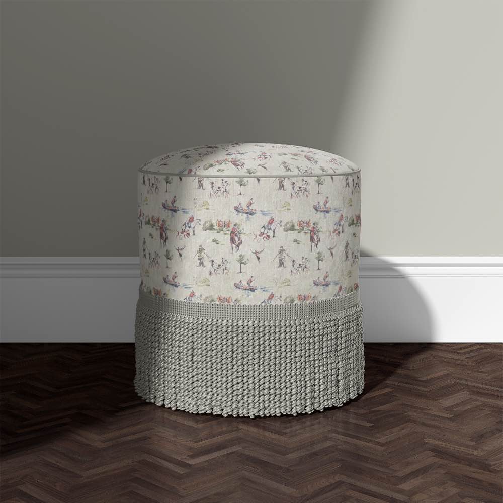 Traditional upholstery fabric swatches in vintage and floral patterns