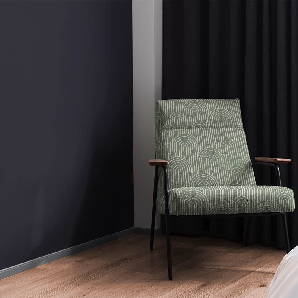 Green upholstery fabrics in sage, olive and forest tones, ideal for chairs and sofas.