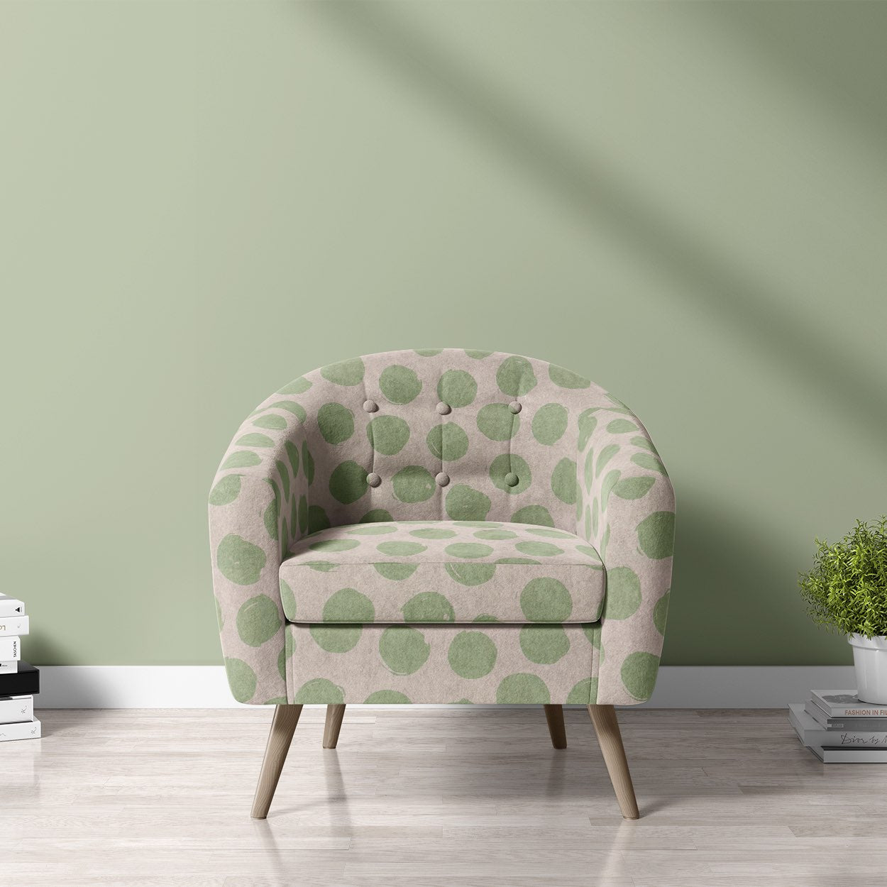 Polka dot fabrics in classic and bold spot patterns for curtains and upholstery.
