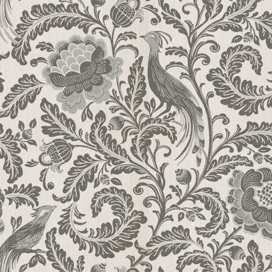 Acanthus Linen Curtain Fabric in Grey, creating a sophisticated and elegant look for any room 