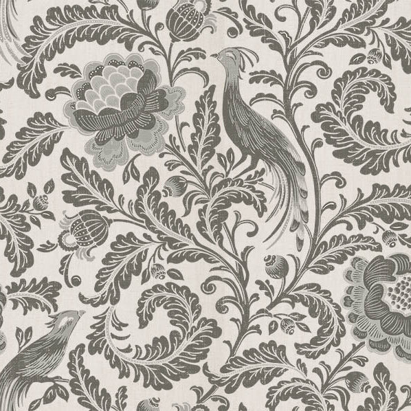 Acanthus Linen Curtain Fabric in Grey, creating a sophisticated and elegant look for any room