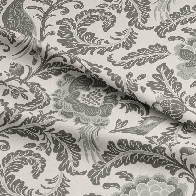 Beautiful grey Acanthus Linen Curtain Fabric, adding a touch of class to your home decor 
