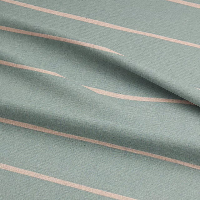 Adige Duck Egg striped curtain fabric, perfect for fresh and airy interior spaces.