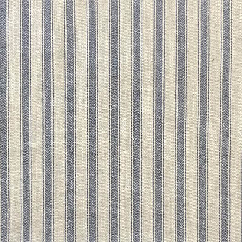Close-up view of luxurious Albany Stripe Fabric in shades of blue and gray, ideal for upholstery and home decor projects