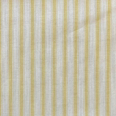 Close up image of Albany Stripe Fabric in blue and white, featuring a classic striped pattern perfect for upholstery and home decor projects