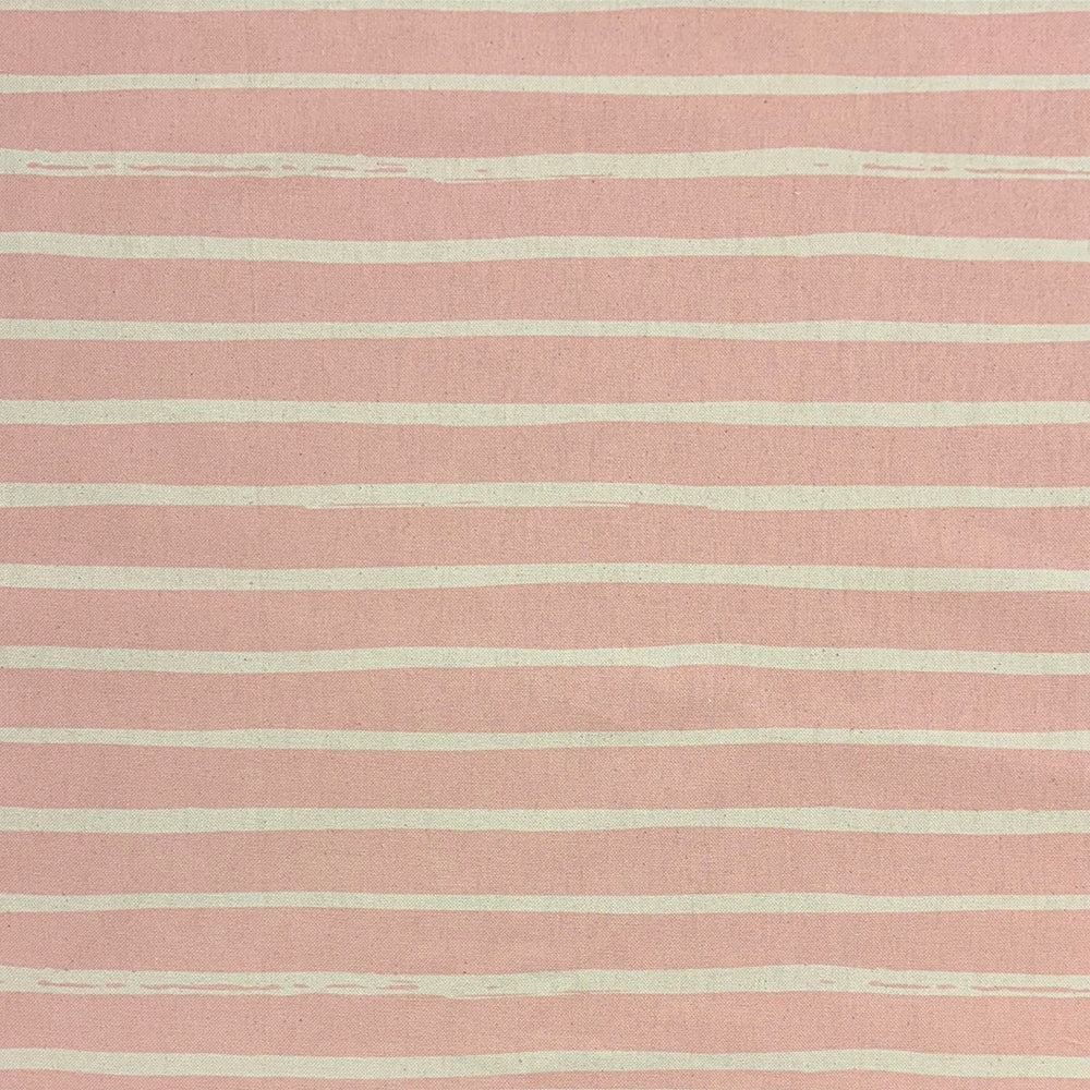 Alcantara Blush striped curtain fabric with a delicate horizontal stripe design, perfect for elegant interiors.