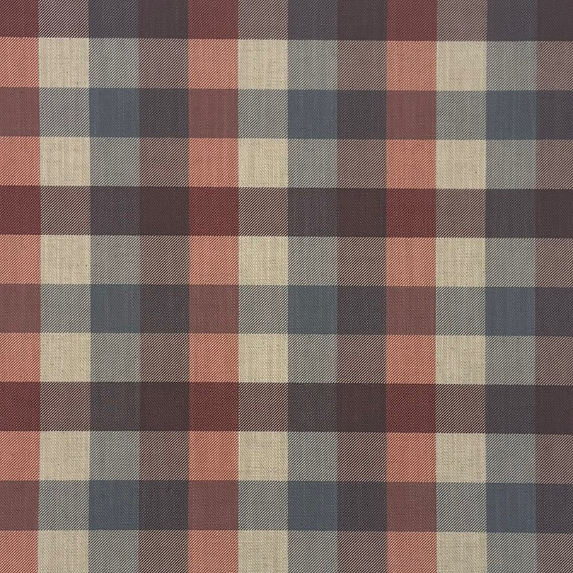 Close-up of Alder Plaid Upholstery Fabric in Airforce Blue with woven check pattern