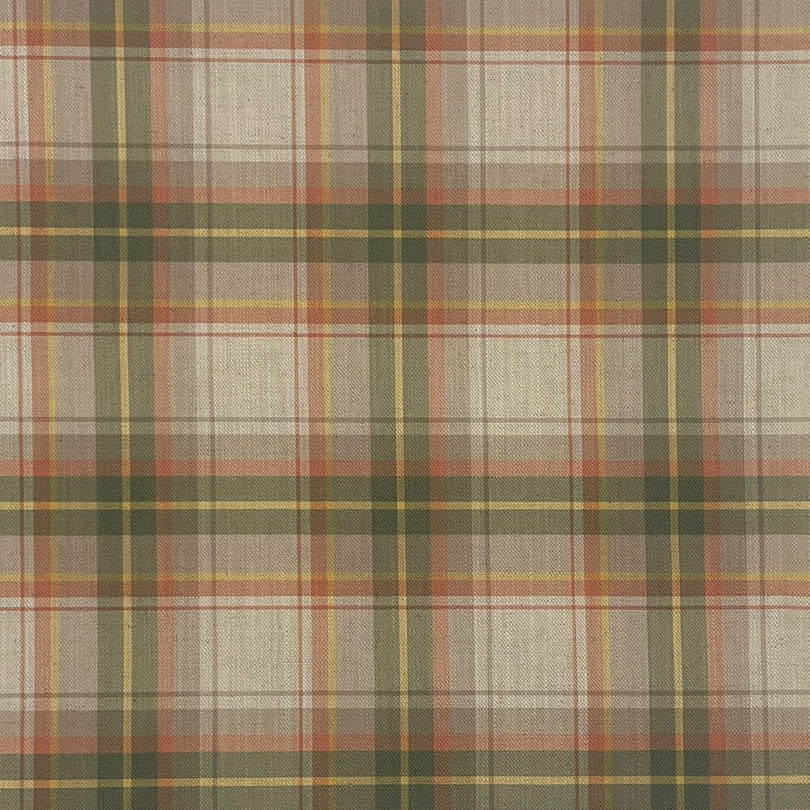 Textured Alder Plaid Upholstery Fabric in Satsuma shown in flat swatch