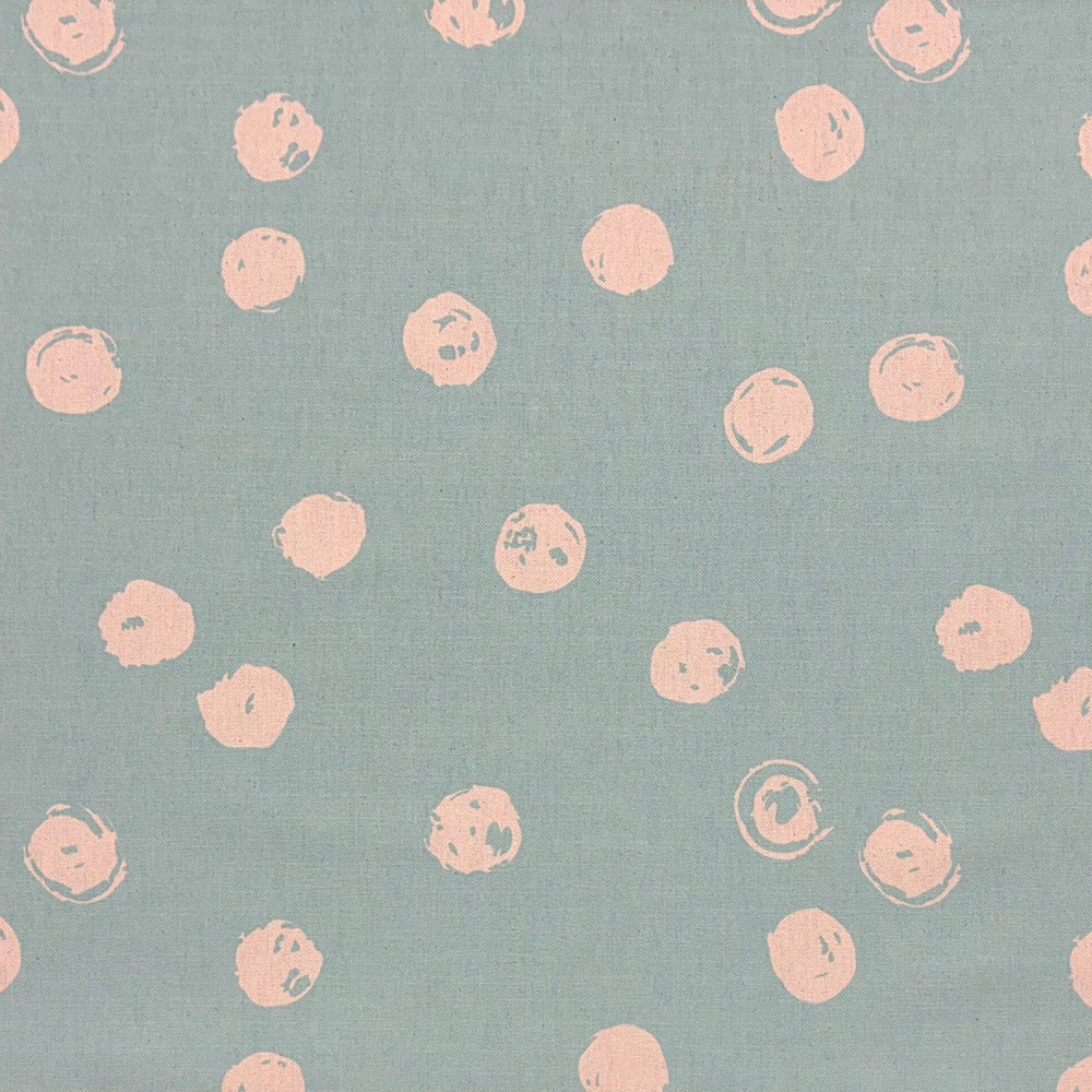 Duck egg spotted upholstery fabric with a soft pastel tone