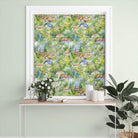 Elegant and versatile green cotton fabric designed for creating stunning curtains and draperies