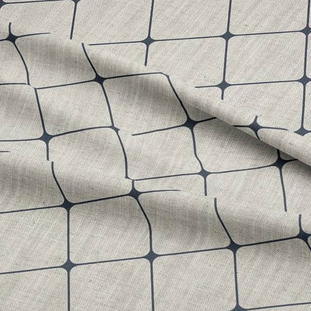 Ampthill Midnight - Linen Upholstery Fabric UK