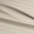 Detailed view of Anfo Blush striped curtain fabric, emphasizing its elegant stripe pattern and high-quality weave
