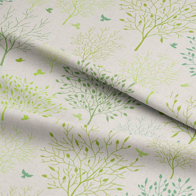 Elegant Arboretum Linen Curtain Fabric draping gracefully in a sunlit room, creating a calming and organic atmosphere