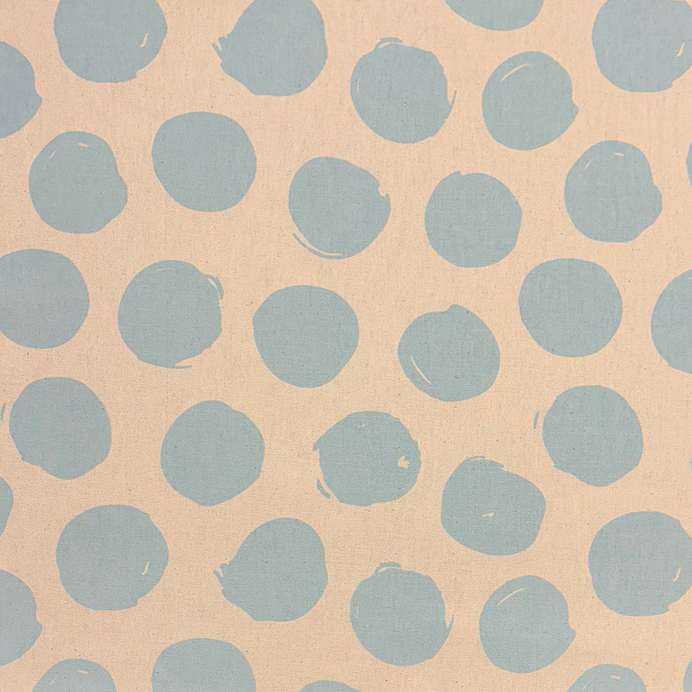Arno Spot Baby Blue curtain fabric with polka dot print, ideal for stylish home décor.