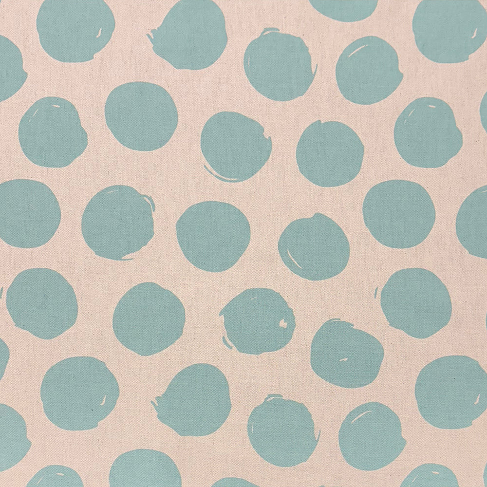 Arno Spot Duck Egg curtain fabric, featuring a soft blue-green polka dot pattern for an elegant style.