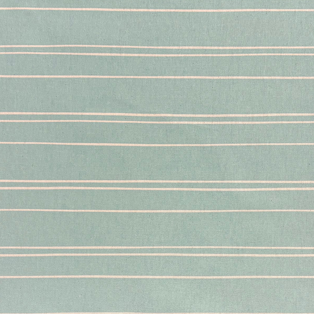 Duck egg striped upholstery fabric with a soft pastel finish