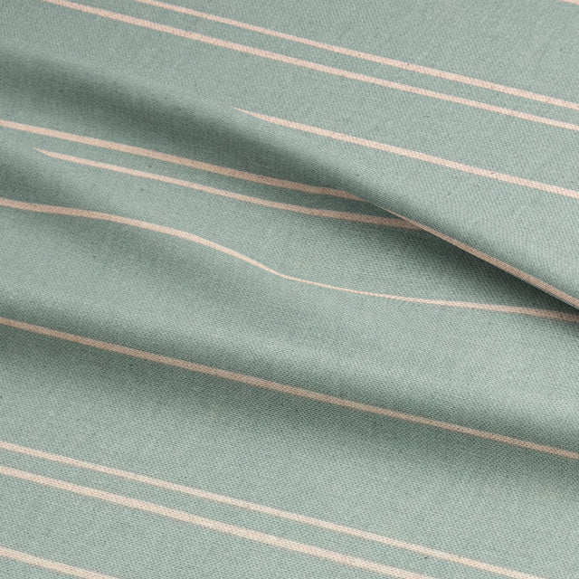 Close-up of Arroux duck egg striped upholstery fabric pattern