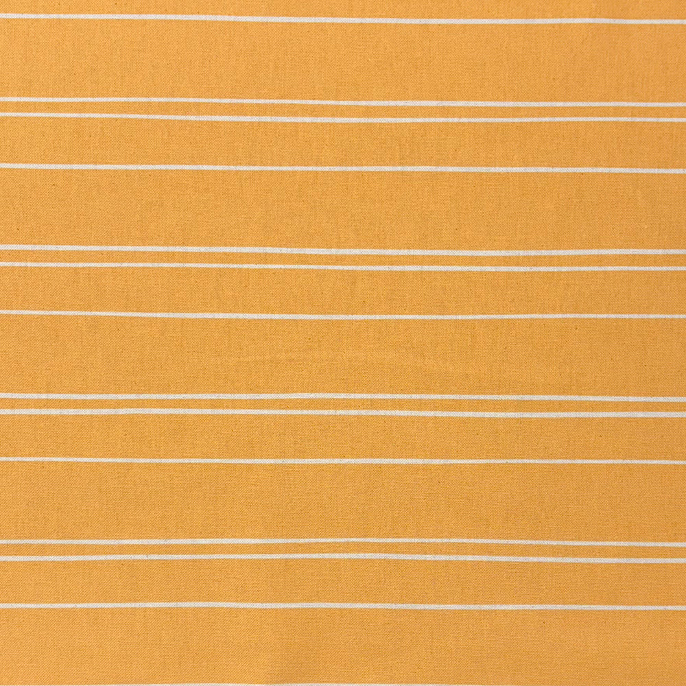 Ochre striped upholstery fabric with a warm, inviting feel