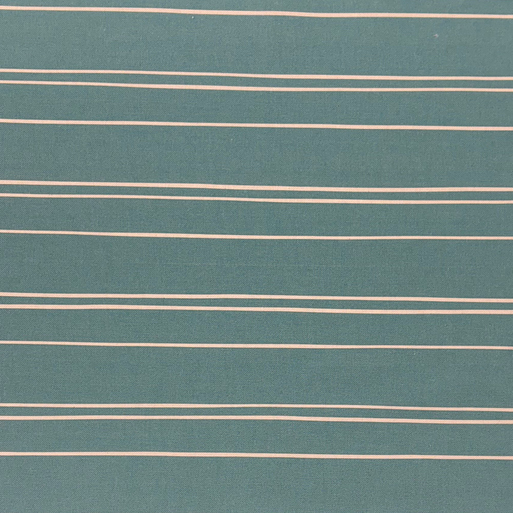 Teal striped upholstery fabric with a rich, sophisticated hue