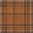 Flat view of Ballantrae Orange Plaid Upholstery Fabric with burnt orange, brown and ivory checks