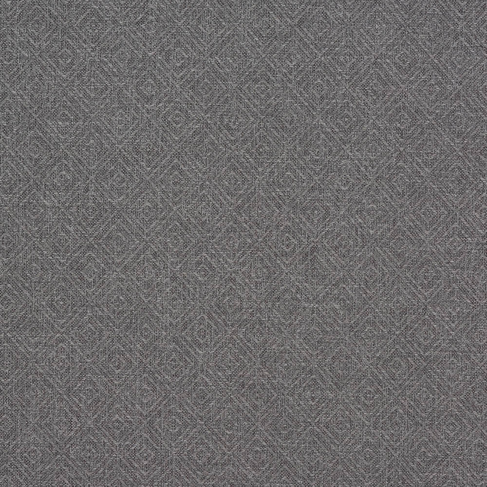 Dove grey woven upholstery fabric with a structured diamond trellis design