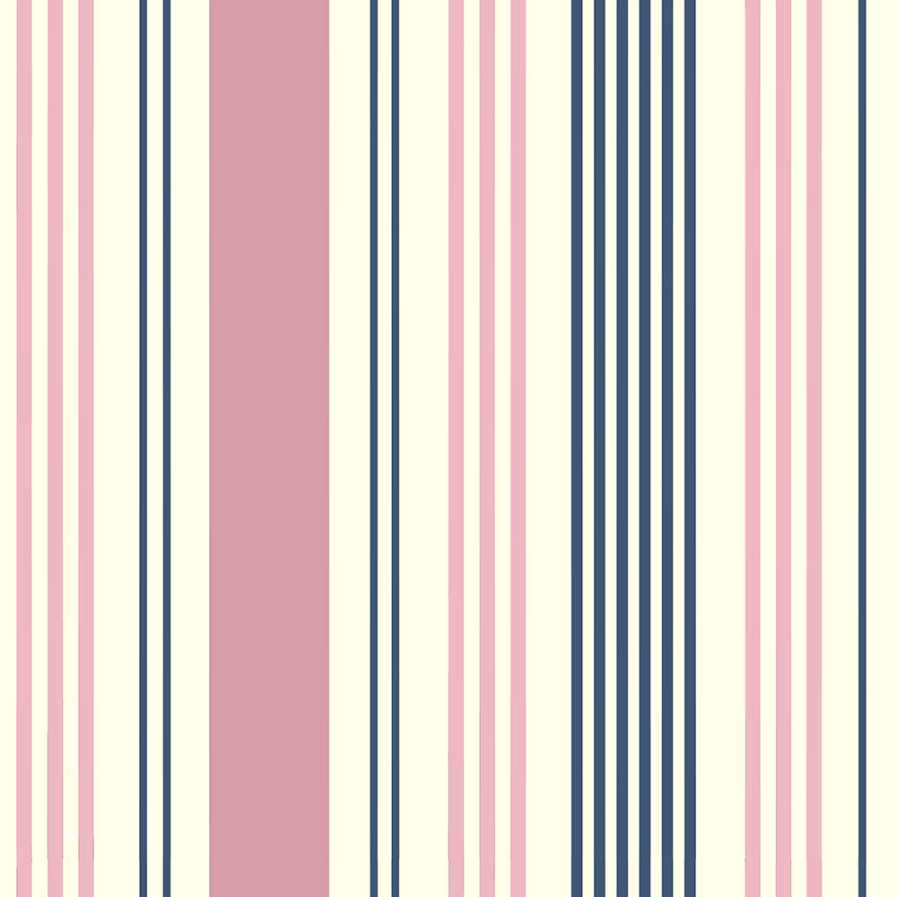Boston Stripe Cotton Curtain Fabric in pink – 100% cotton