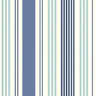 Boston Stripe Cotton Curtain Fabric - Blue with elegant vertical blue stripes and soft, breathable cotton material for a timeless, coastal-inspired look