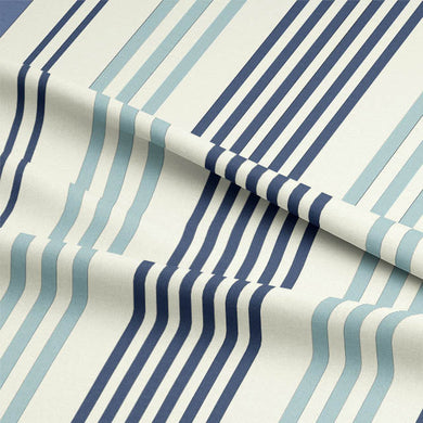 Beautiful Boston Stripe Cotton Curtain Fabric - Blue with a classic design and durable, high-quality cotton material for a stylish and versatile home decor option