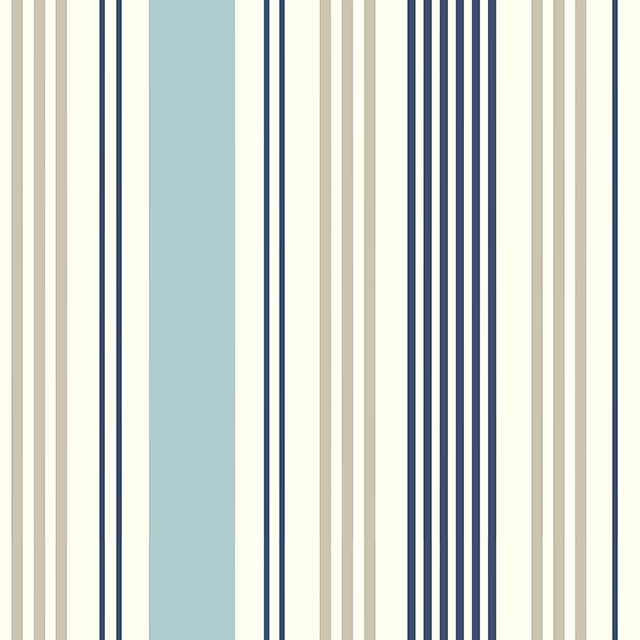 Close-up image of Boston Stripe Cotton Curtain Fabric in Mineral color, showcasing the textured pattern and soft feel of the fabric