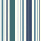 Boston Stripe Cotton Curtain Fabric in Teal color with elegant pattern and texture