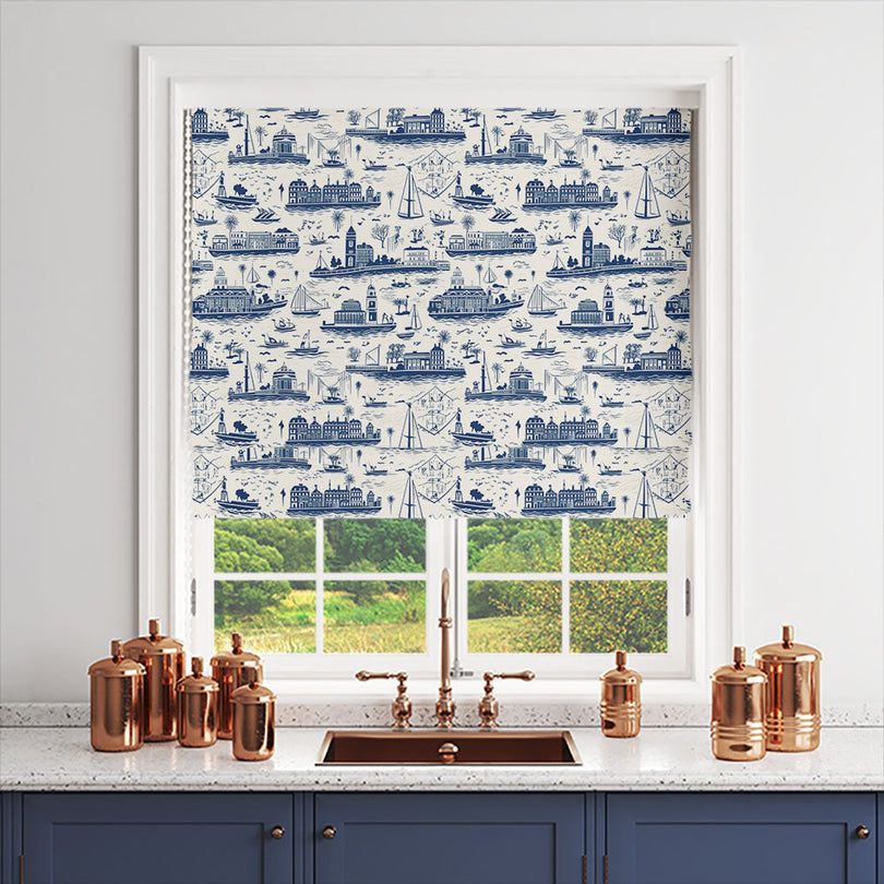  Durable and stylish blue cotton fabric for creating beautiful window treatments