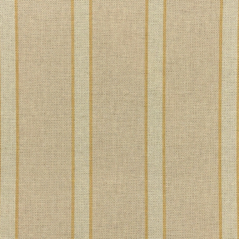 Braemar Ochre striped upholstery fabric flat image, yellow ochre cotton-linen stripe fabric for chairs, blinds and cushions