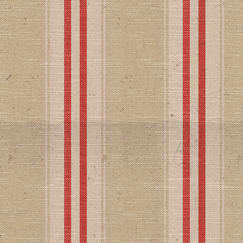 Braemar Stripe Upholstery Fabric in Red flat fabric image