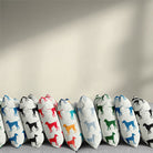 High-quality curtain fabric with multi-colored design for versatile use