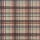 Cairn Plaid Clementine linen cotton curtain fabric with orange and neutral check pattern