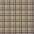 Cairn Plaid Yellow linen cotton curtain fabric with ochre, grey, and neutral checks