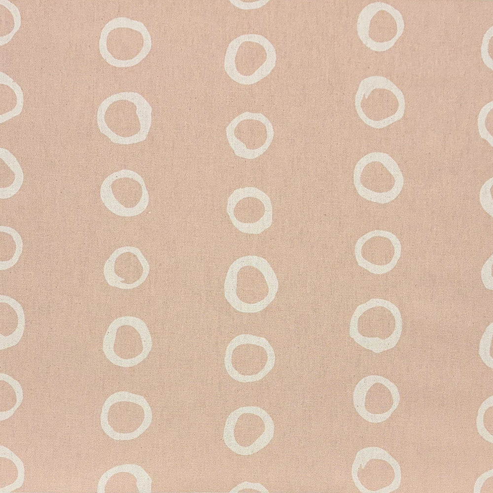 Calaggio Natural Spot Curtain Fabric - Flat Sample with a classic neutral background and soft circular detailing.