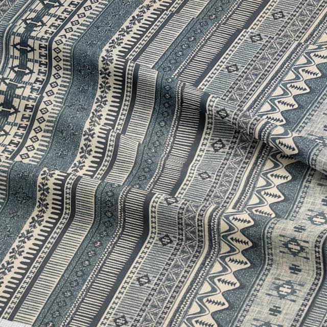 Kalaat Stripe Sapphire - Moroccan Inspired Upholstery Fabric For Sale