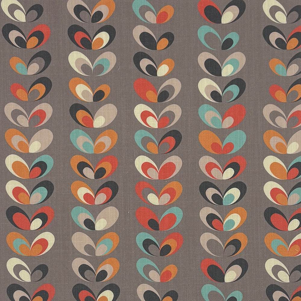 Cavendish Floral Linen Curtain Fabric in Grey – contemporary floral print on soft grey linen-look fabric