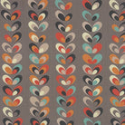 Cavendish Floral Linen Curtain Fabric in Grey – contemporary floral print on soft grey linen-look fabric