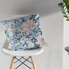 High-quality Charlecote Linen Curtain Fabric in Blue and Pink, perfect for a stylish home decor