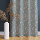 Modern Chiese duck egg polka dot fabric, ideal for creating a subtle, stylish curtain look.