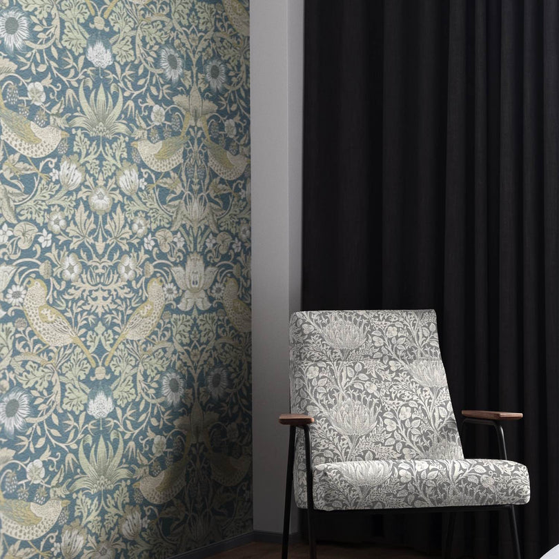 Close-up of Cynara Flower Upholstery Fabric in beautiful floral pattern, perfect for adding a touch of elegance to any furniture piece