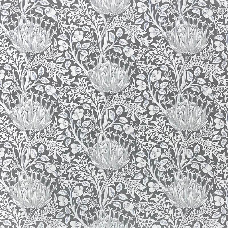 Close-up image of the beautiful Cynara Flower Fabric, a blooming floral pattern textile, perfect for adding elegance to any interior design project