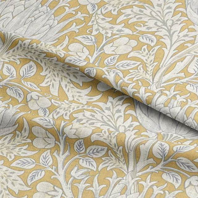Beautiful close-up image of Cynara Flower Fabric, a delicate and intricate floral pattern perfect for home decor and crafts