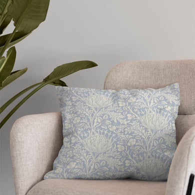Close-up image of Cynara Flower Upholstery Fabric, showcasing intricate floral pattern and rich, luxurious texture suitable for elegant home decor