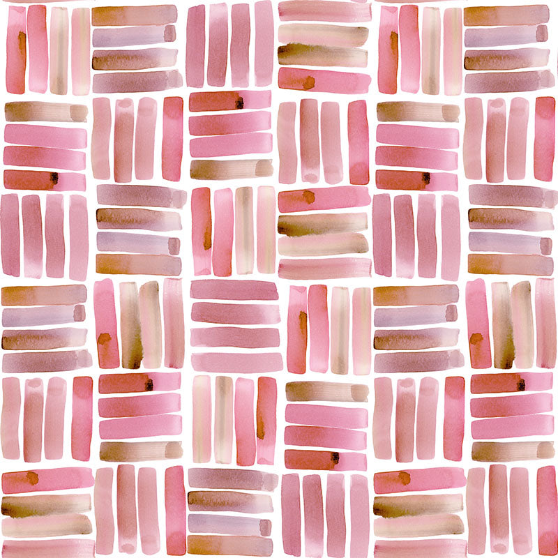 Dash Rose flat washable polycotton curtain fabric with small rose dash pattern