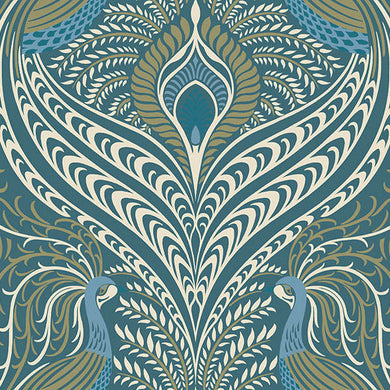 Deco Peacock Linen Curtain Fabric in Teal adds elegance and sophistication to any room decor