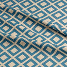 Dobby Scuba Blue - Linen Upholstery Fabric UK
