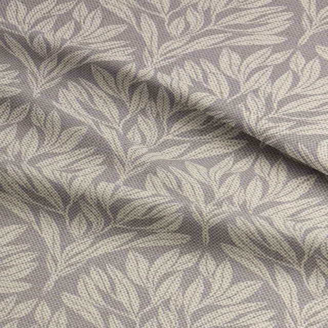 Softly textured Driftwood Leaf Dove Grey fabric for upholstery projects.